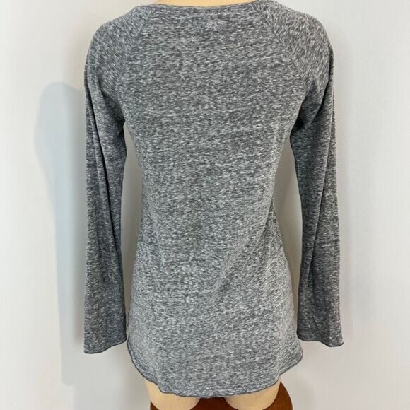Aerie Women's Medium Grey Long Sleeve Casual Button Down Shirt Top Scoop Neck - Picture 4 of 13